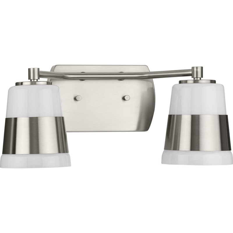 Haven 2 - Light Dimmable Vanity Light, Brushed Nickel/White, Brushed Nickel