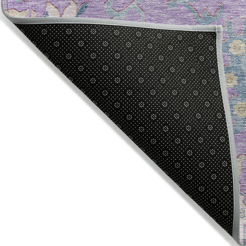 Eugene Purple Washable Indoor-Outdoor Rug - , 8' x 8'