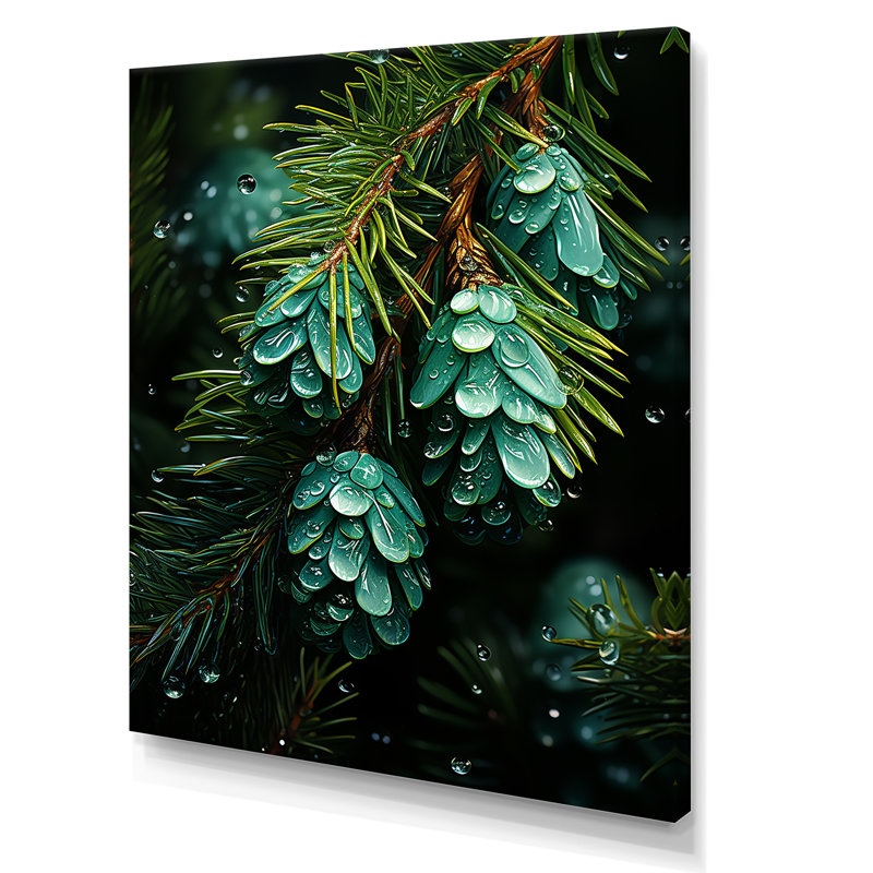 Décoration de Noël verte, pin II - art mural pin, H 40 po x l 30 po x P 1,5 po, Toile tendue