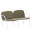 Ensemble de 3 fauteuils de jardin avec structure et coussins blancs en PP - 2 fauteuils club, confortable et facile à déplacer grâce à sa structure et ses coussins, revêtement respirant et facile à ranger.
