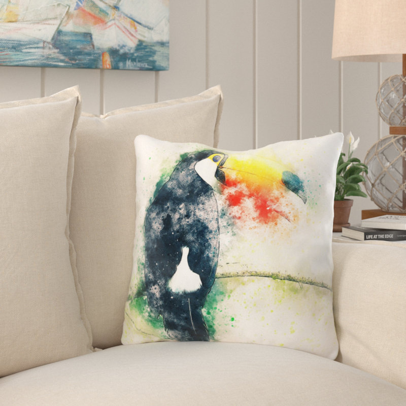 Coussin toucan Brandon, Microsuède, Intérieur