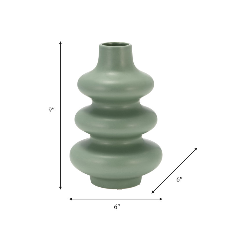 10” Dolomite Stacked Vase - Contemporary Abstract Stacked Sphere Decorative Table Vase - Home or Office Decor Accent - Flower Centerpiece Display Vase - Gift Idea
