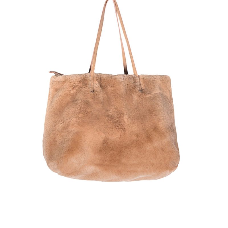Latitude Run® Fashion Classic Faux Fur Handbag, Tan