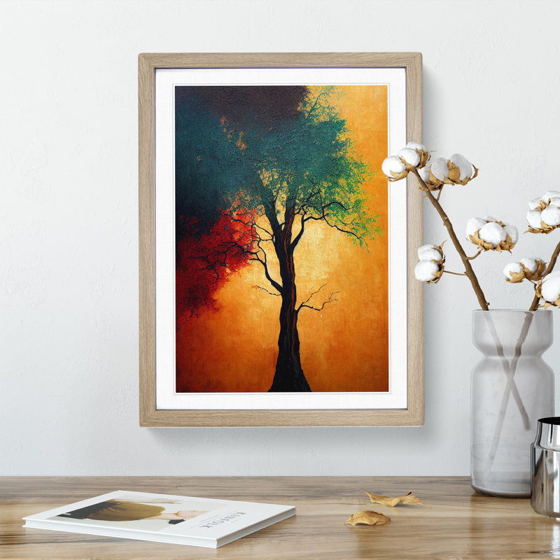Heavenly Tree - Single Picture Frame Print, 46cm H x 34cm W x 2cm D, Oak