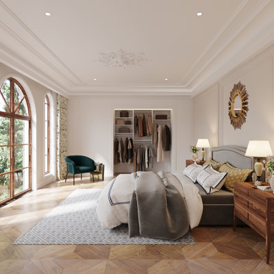 90 in White Modular Wall-Mounted Closet System, Customizable for Bedroom & Walk-in Closet