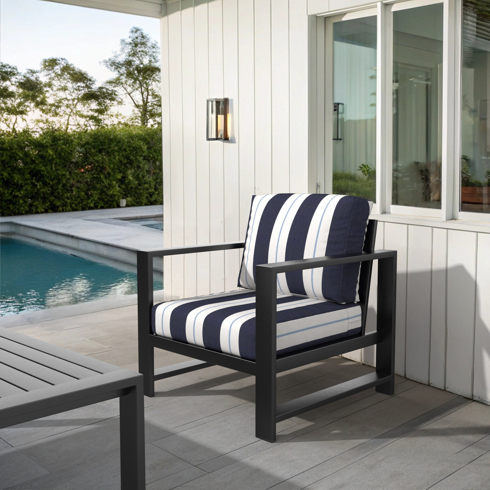 Dulcie Sunbrella® Patio Lounge Chair, Sunbrella Relate Harbor