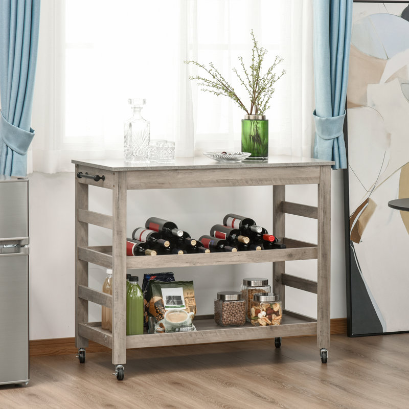 Dannita Wood Kitchen Cart, Kitchen Island, Kitchen Cabinet Storage, Rolling Kitchen Cart