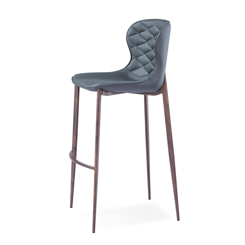 Tabouret de bar et de comptoir Albert, Gris, Placage de bois, Tabouret de bar (siège d'une hauteur de 30 po)