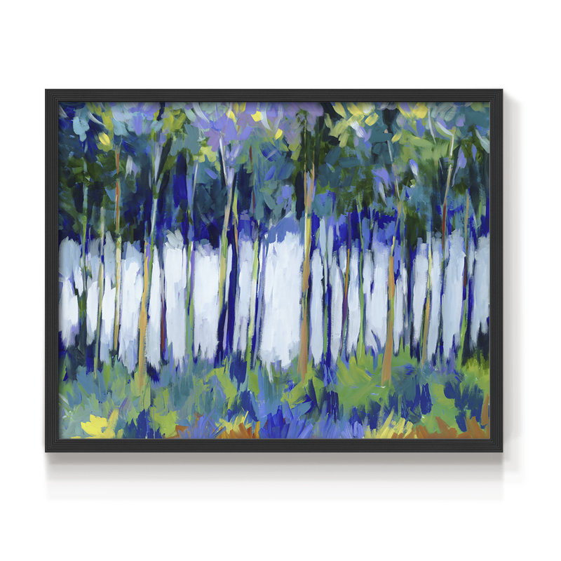 Lumière à travers les arbres - reproduction encadrée - réarmable, H 11 po x l 14 po, Noir, noir, noir, noir