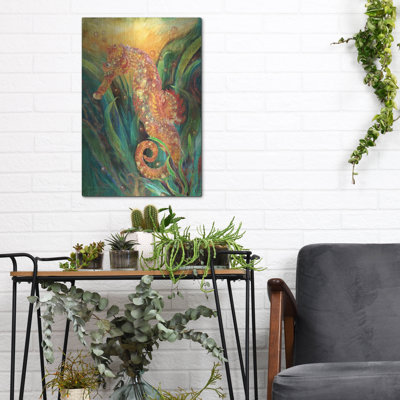 «Seahorse - Spirit of contentment» par Carol Cavalaris, art mural en métal