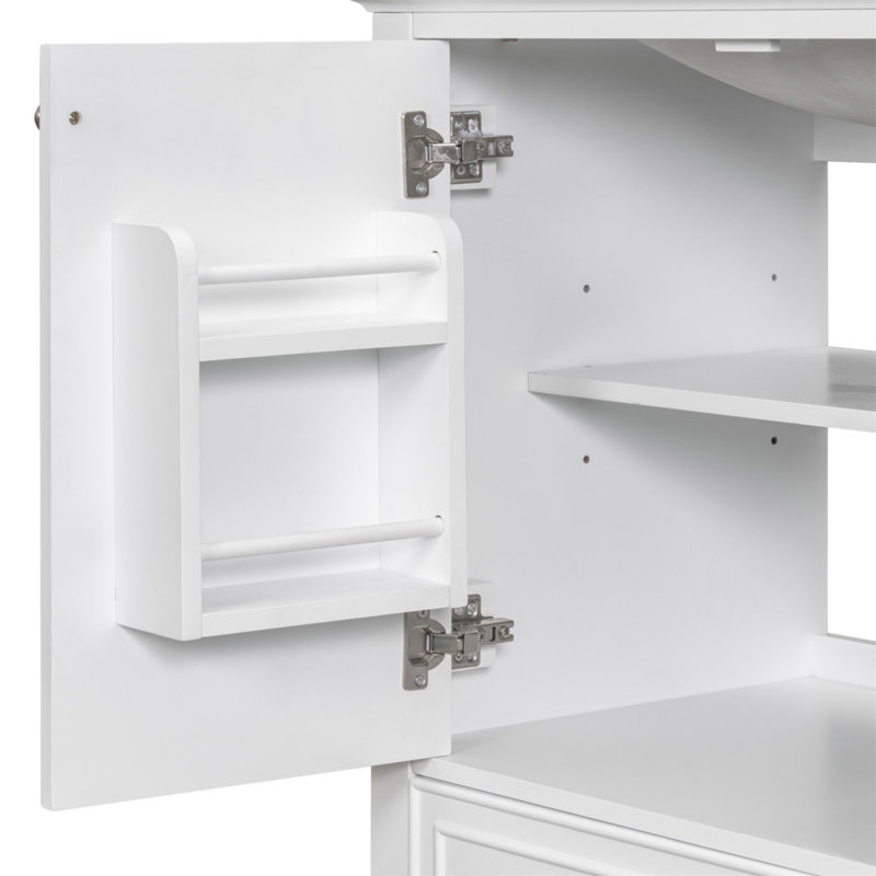 Meuble-lavabo 30 po sans lavabo, base seulement, armoire de salle de bain multifonctionnelle avec portes et tiroir, structure solide et panneau de fibres à densité moyenne