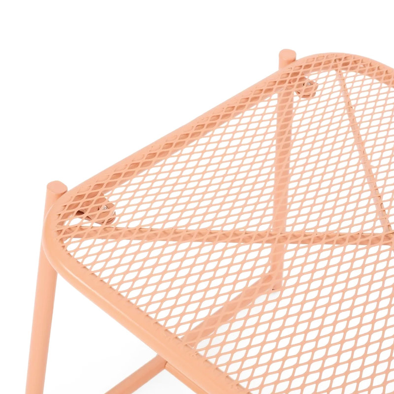 Table d'appoint orange H 15,5 po - Design moderne avec treillis en fer, Orange