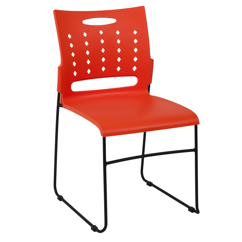 Chaise luge empilable avec capacité d'aération de 881 lb Heidi, Orange, 5