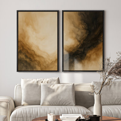 Art mural encadré sur toile, impressions murales abstraites rétro 24 "x 36"