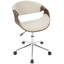 Chaise de bureau en noyer et crème