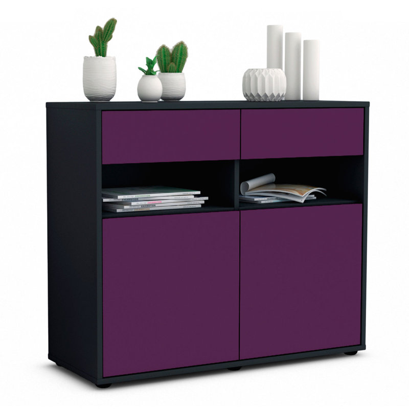 Portola 92cm Sideboard, Anthracite/Purple