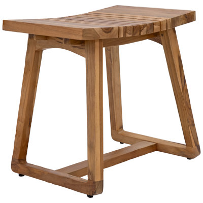 19" Teak Shower Bench Seat with Ergonomic Curved Design