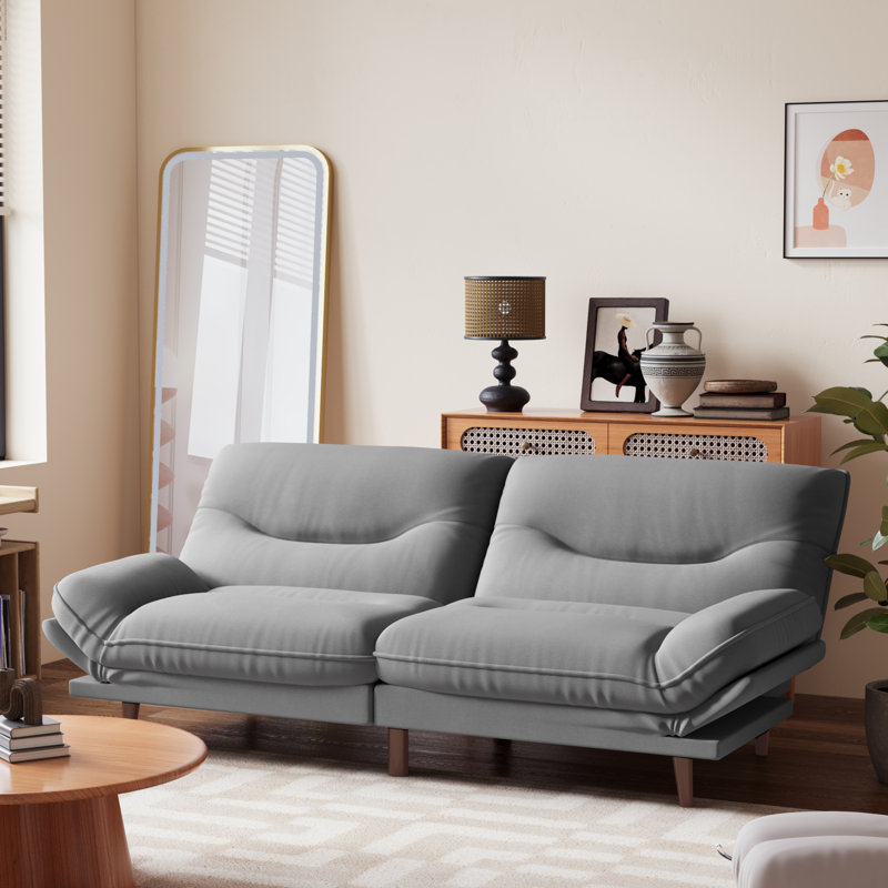 Canapé FUTON avec côtés et dossier réglables, Gris clair