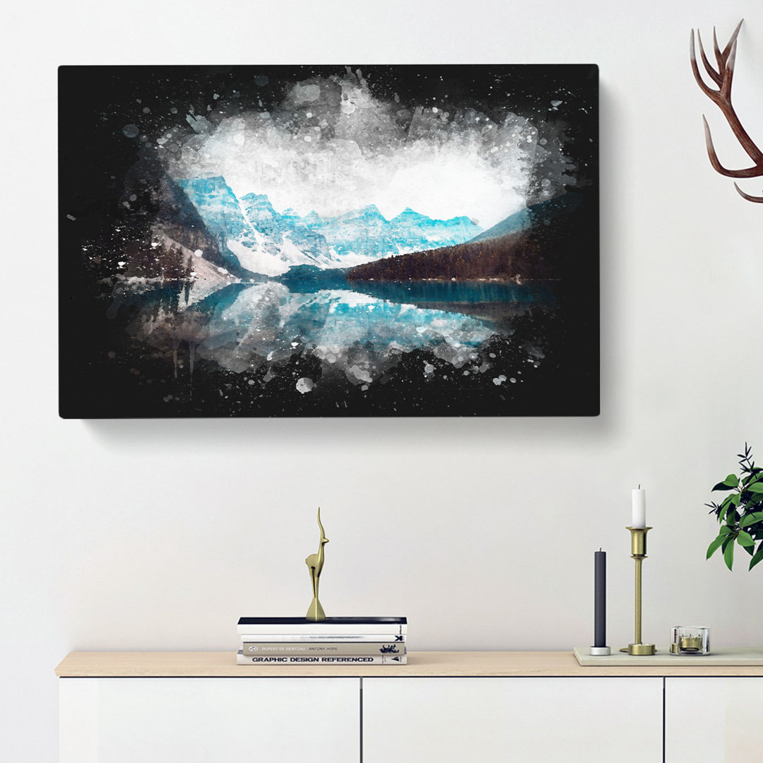 Mountains And Forest By Lake Moraine - Wrapped Canvas