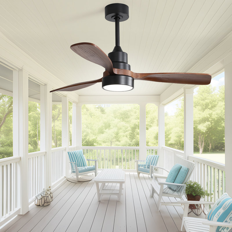 122CM 3 - Blade LED Standard Ceiling Fan With Remote Control and Light Kit Included