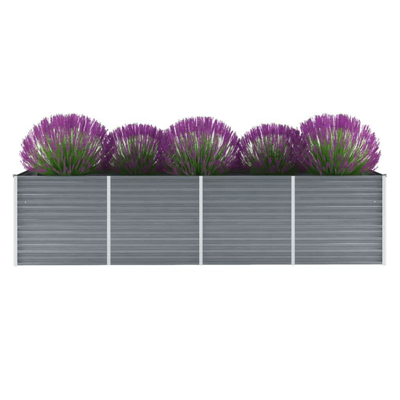 Metal Planter Box, 77cm H x 320cm W x 80cm D, Grey