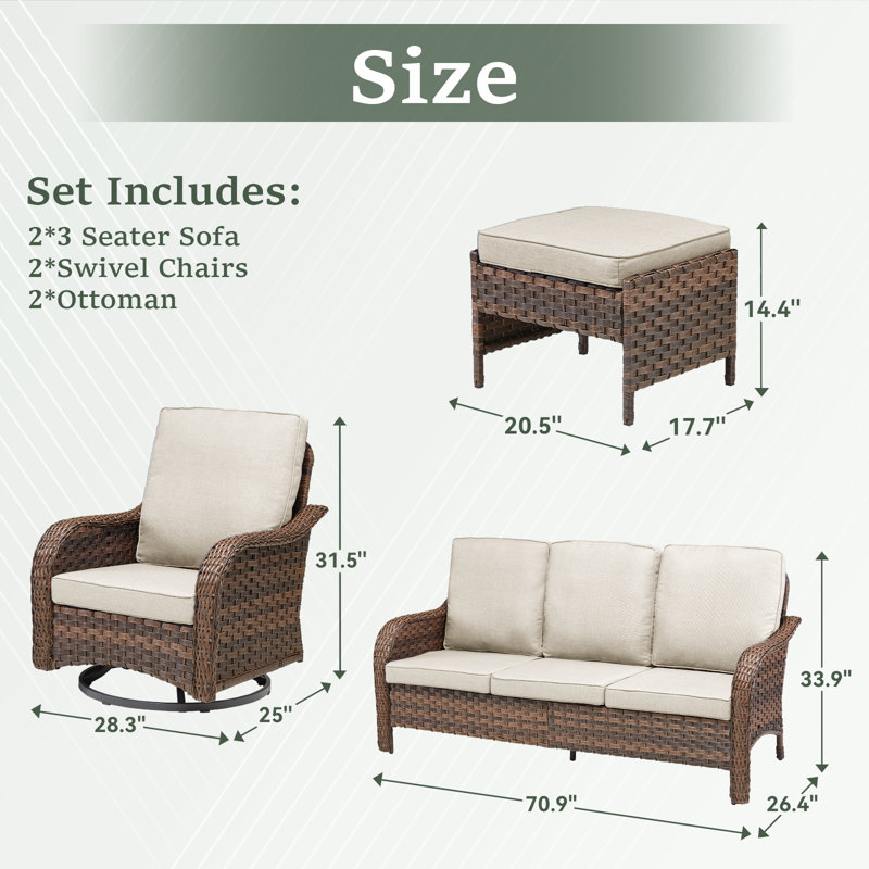 8 - Person Outdoor Seating Group, Beige