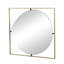 Miroir coquelicot 32 po x 1 po x 32 po en métal doré élégant
