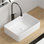 Lavabo vasque rectangulaire au-dessus du comptoir en porcelaine blanche en céramique moderne