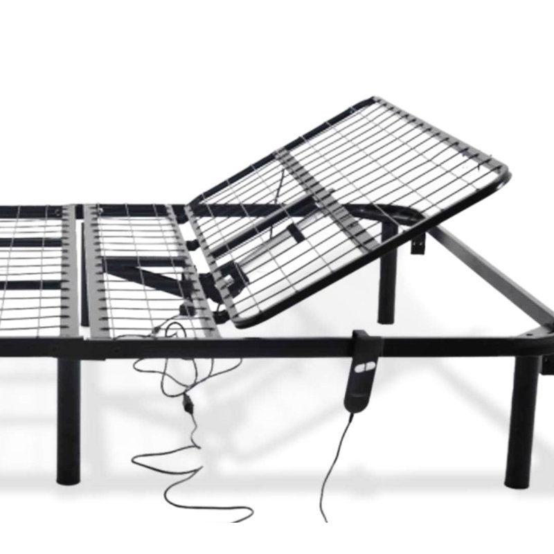 Base de lit grand réglable Head Up Only, poids de 85,96 lb, conception en acier noir avec capacité, capacité de 850 lb, assemblage facile, base