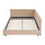Cadre de lit tapissier grand capitonné, cadre de canapé-lit avec dossier confortable et accoudoirs, lit grand pour chambre à coucher, salon, velours, rose (85,5 po x 64,5 po x 30,5 po)-1570572838-1570572839