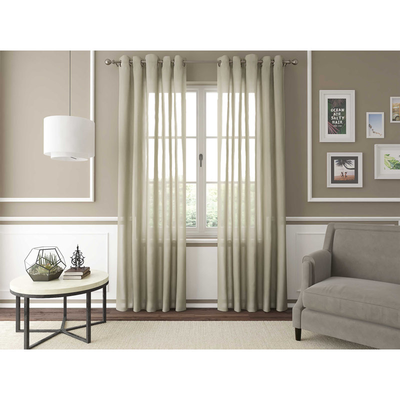 TWIZY Sheer Curtain Pair, Silver