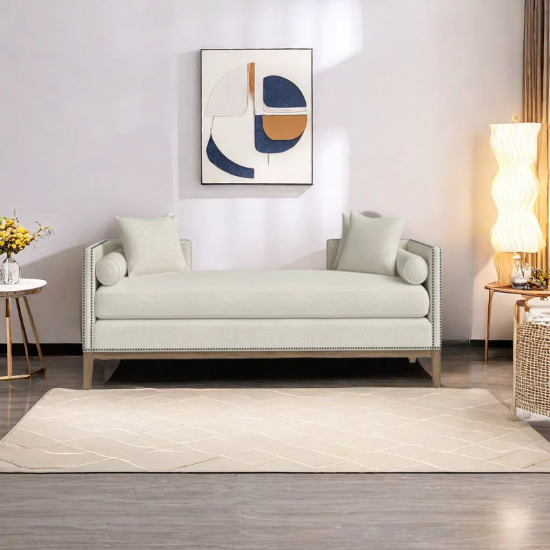 Elegant Chaise Longue with Solid Wood Frame