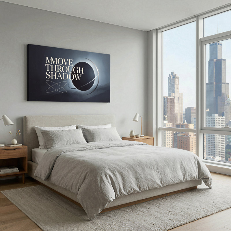Move Through Shadow Typography With Eclipse And Atom Canvas Wall Art, 40“W x 20”H