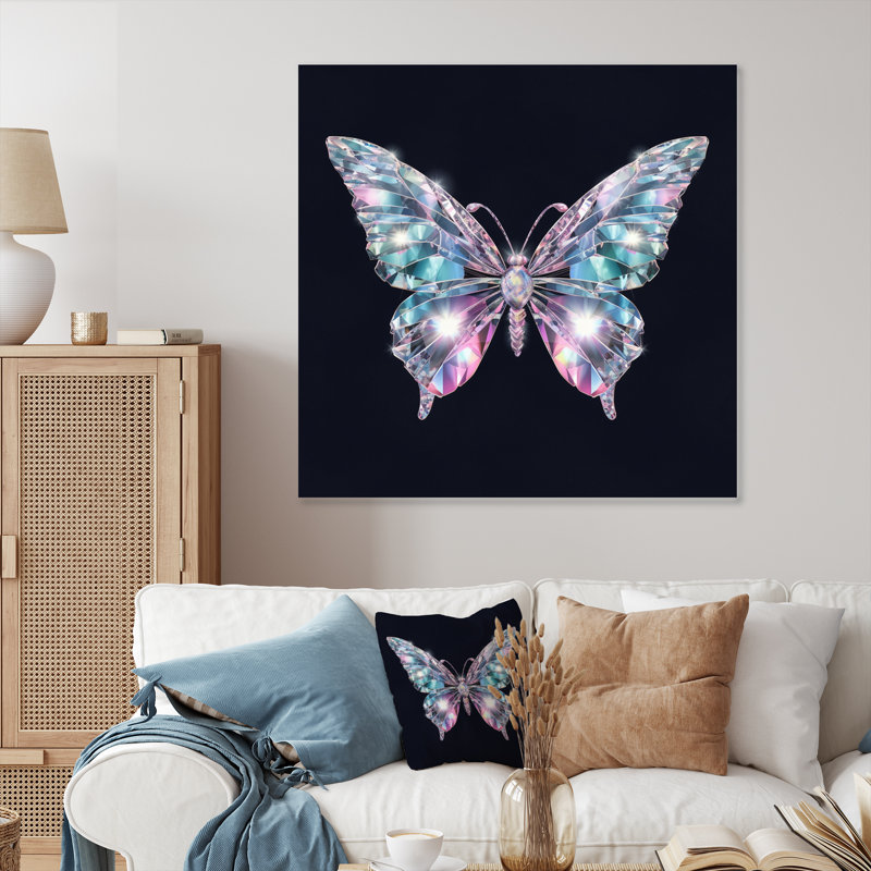 Décoration murale en métal Diamond Butterfly II - Animaux, H 16 po x l 16 po x P 1 po