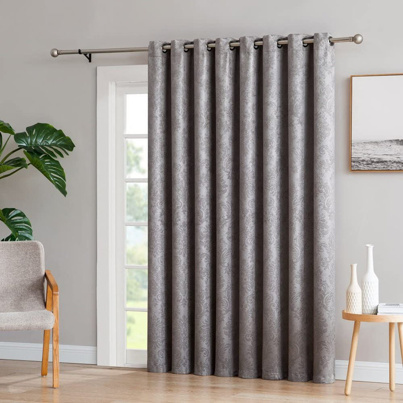 Panneau de rideau obscurcissant Nakagawa, Gris clair, L 102 po x L 84 po