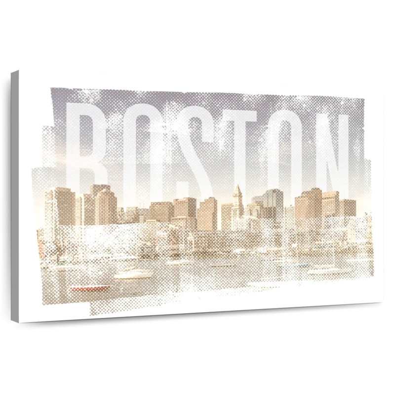Lilie Boston Skyline rétro, H 32 po x l 48 po