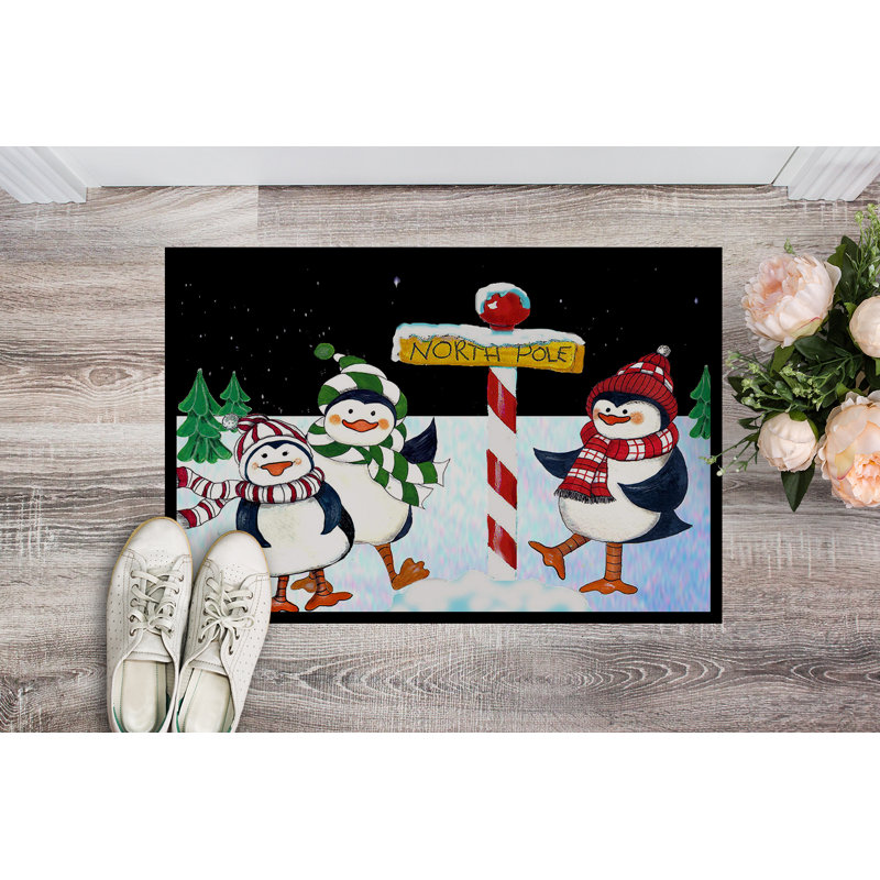 Margaretta Non-Slip Christmas Outdoor Doormat, Rectangle 2' x 3'