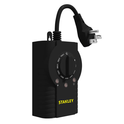 STANLEY® Lighttimer Select Twin 2-Outlet Grounded Outdoor Photocell Timer With 6-In. Cord, Black
