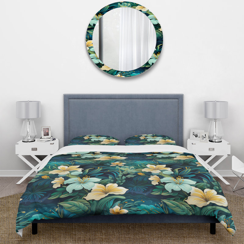 Ensemble de housse de couette Celestial Tropics, Housse de couette pour grand lit et 2 taies décor