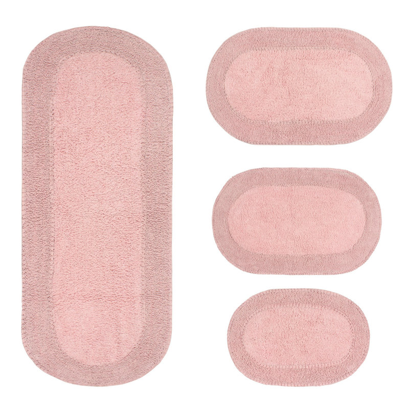 Tapis de bain 100% coton Eveland, Rose