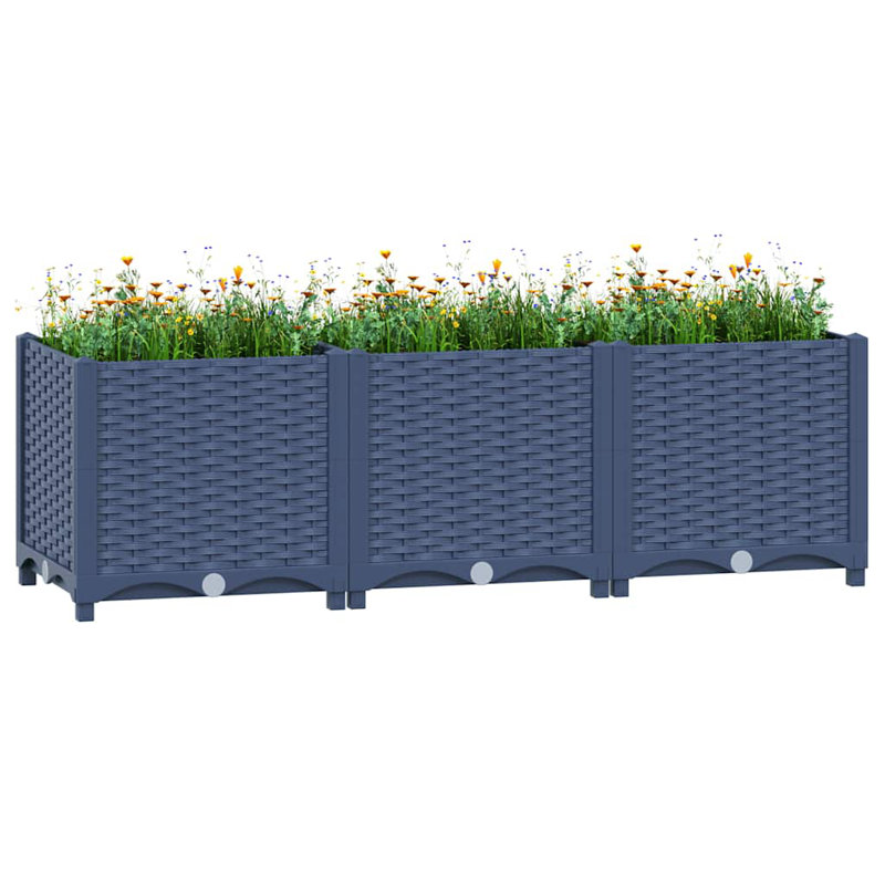 Dakota Fields Raised Bed Polypropylene, 38cm H x 120cm W x 40cm D, Blue Grey