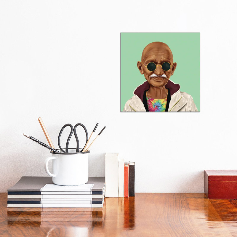 Mahatma Gandhi - Estampe numérique sur toile tendue avec châssis
