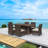Cademon 6 - Person Wicker Patio Dining Set with Rectangular Table , Cushions Included-1050002860
