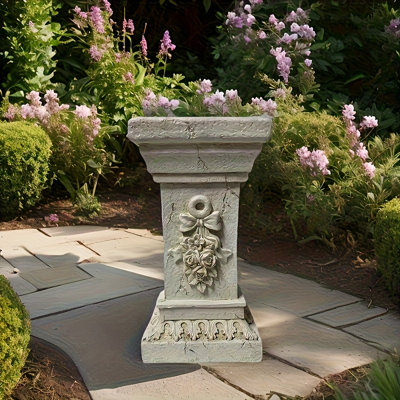 Colonne de jardin décorative, colonne romaine de style grec antique rétro blanc élégant de 12 po, convient à la décoration de jardin, convient aux mariages et aux tables de salle à manger, utilisation intérieure / extérieure multifonctionnelle, parfaite