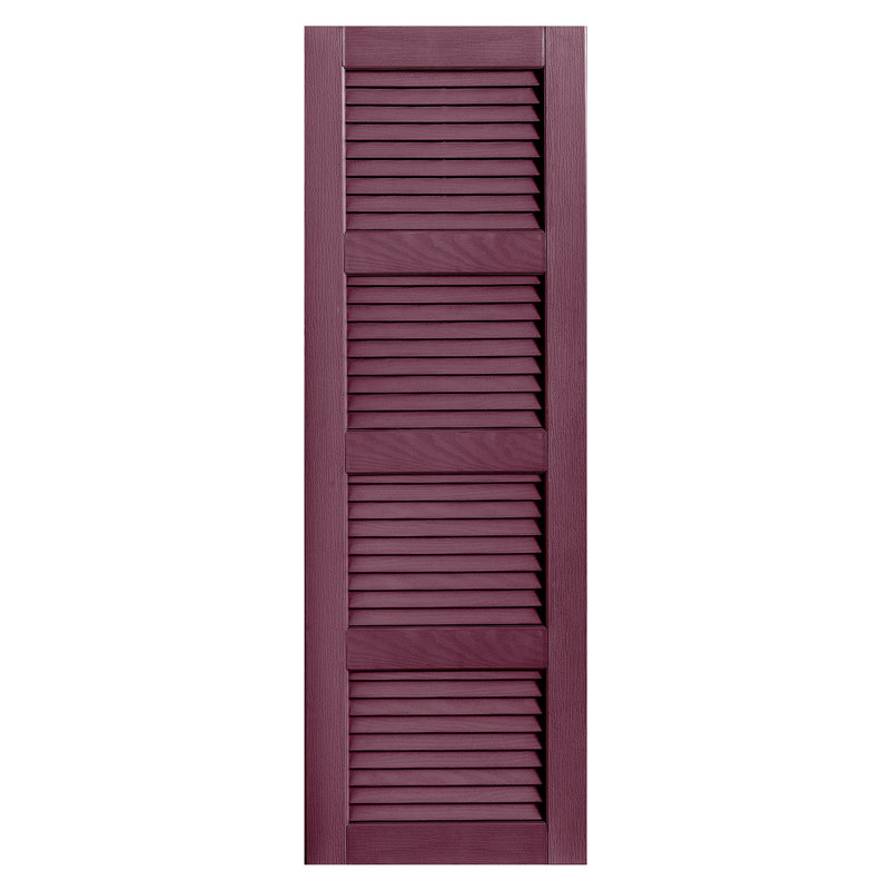 Paire de volets à persiennes droites, 79 po, 16 po, Bordeaux