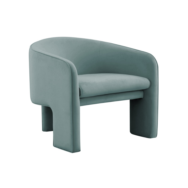 Upholstered Barrel Chair, Blue Velvet