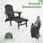 Behiye Plastic Folding and Adjustable Adirondack Chair with Ottoman-366249896