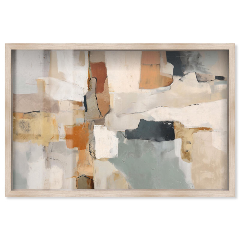 Décoration murale bohème à motif d'ombres colorées par Art Remedy, cadre blond, 31 x 21, H 21 po x l 31 po, Cadre blond