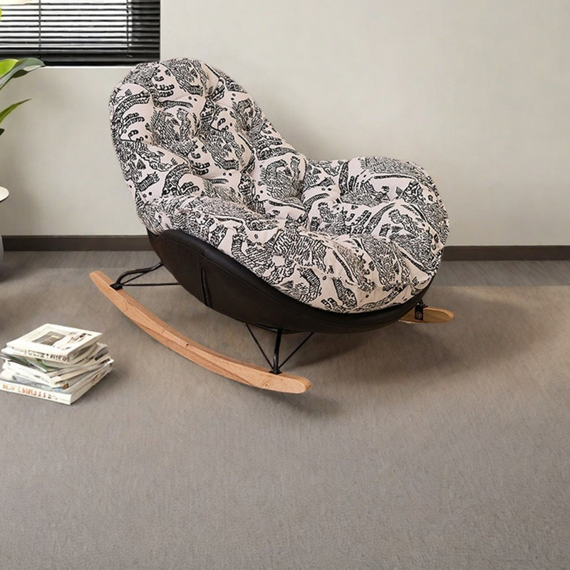 Chaise berçante ergonomique en chenille, Gris / Noir