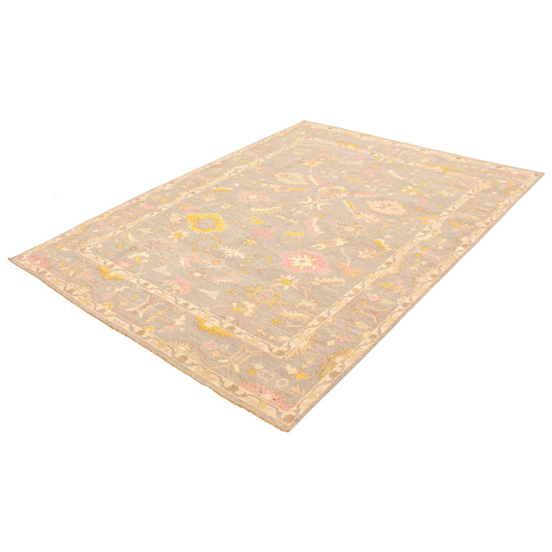 Tapis moderne gris Oushak 9 pi 0 po x 11 pi 10 po